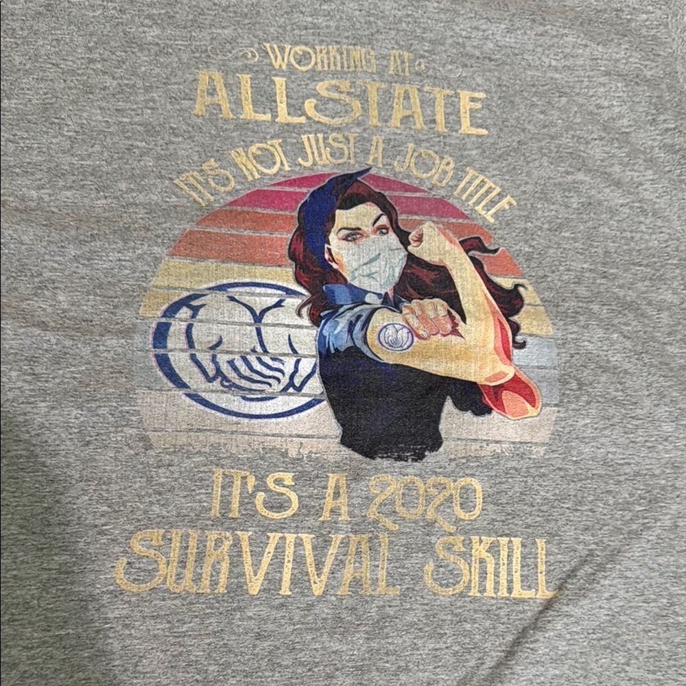 ALLSTATE Puny 2020 Graphic Art Print in Gray and Gold